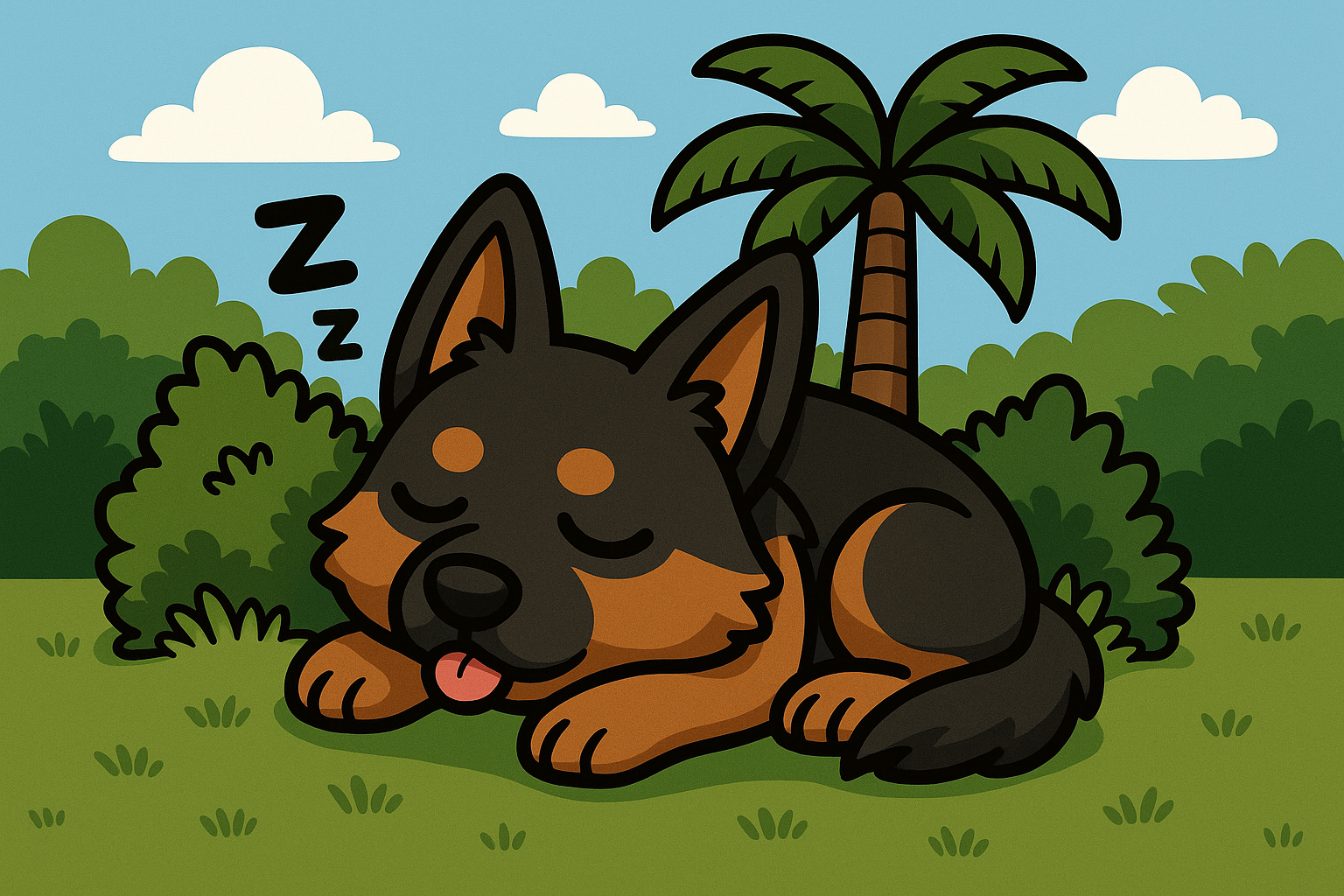 Cartoon style dog illustration